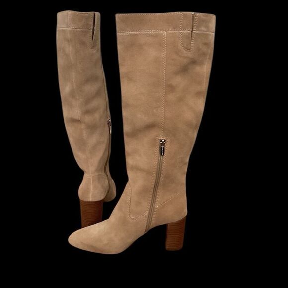 Vince Camuto Shoes - Vince Camuto Casey Boot Knee High Beige Suede Block Heel Size 8, NWT, no box